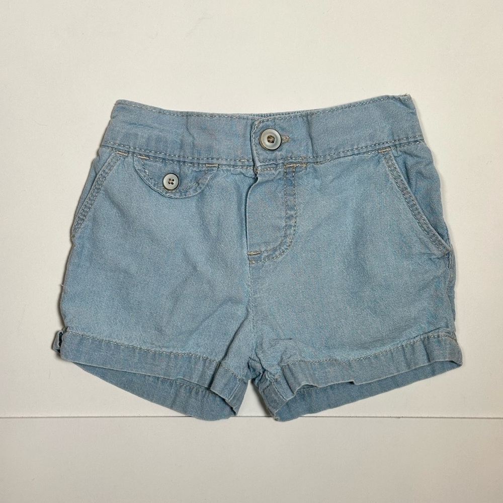 Carter's Baby Girl’s Light Blue Denim Shorts Size 18M